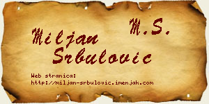 Miljan Srbulović vizit kartica